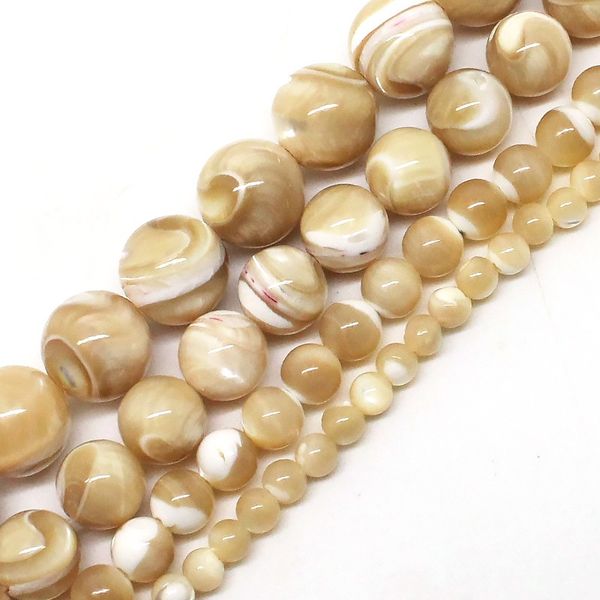 

wholesale 4 6 8 10 mm trochus shell beads round loose natural stone beads for jewelry making diy charm bracelet necklace 15 inch
