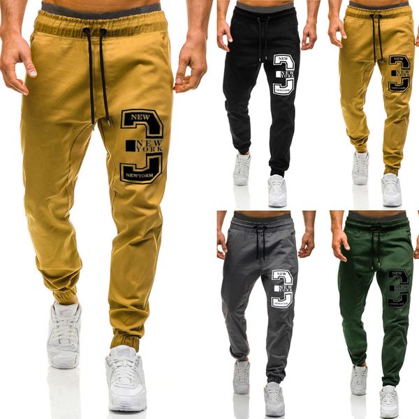 

pants men casual sport pants slim fit printed trousers running joggers sweatpants jaqueta pantalones hombre joggers sweatpants, Black