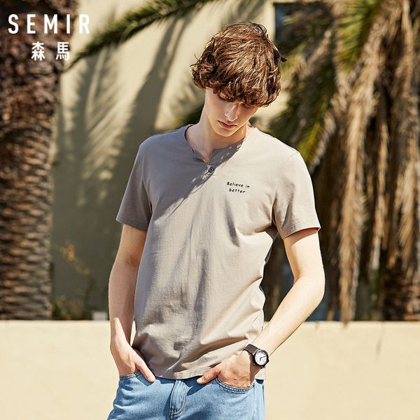 

men's t-shirts semir 100% cotton short sleeve print men t shirt casual summer t-shirt loose cool tshirt tee, White;black