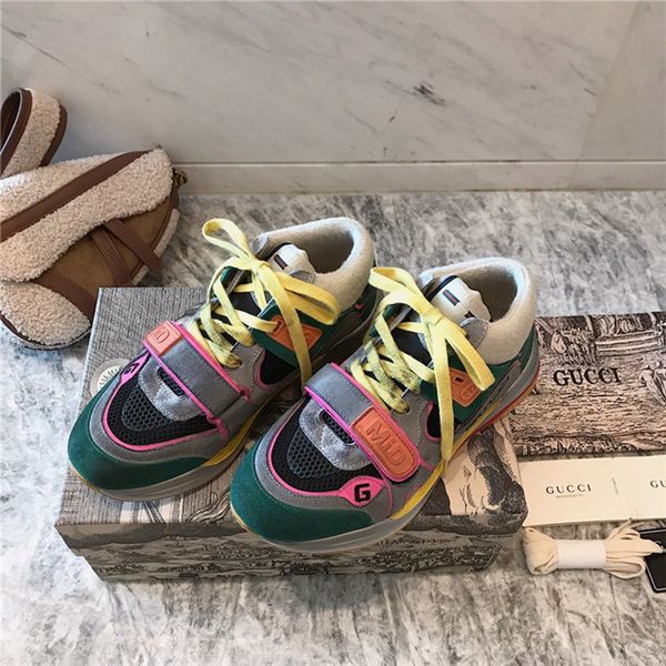 

new autumn and winter women's shoes casual mid-luxury sneakers women color matching lace-up flat shoes size 35-45, Black