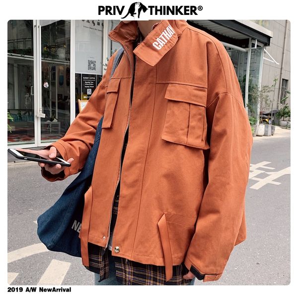 

men woman stand collar hip hop pockets jacket mens autumn korean coat streetwear male 2019 fashion casual jackets, Black;brown