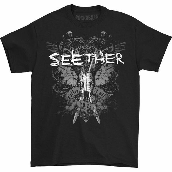 

seether mens страдают t-shirt малый черный, White;black