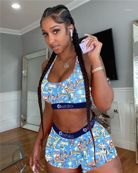 

summer designer breathable vest with short suits females fashion swimwears womens 3d print 2pcs tracksuits sport, Gray