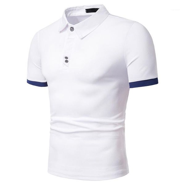 

sleeve mens tees stripe patchwork homme solid color loose lapel neck mens polos summer short, White;black