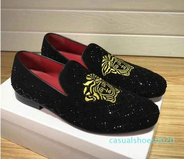 

2018 new sell suede drilling arrivla fashion mens women face sheet metal kanye west casual shoes brand dress wedding shoes c20, Black