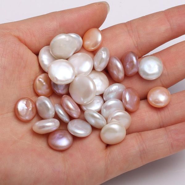 

natural freshwater cultured pearls beads button pearl loose beads for jewelry making diy size12-14mm