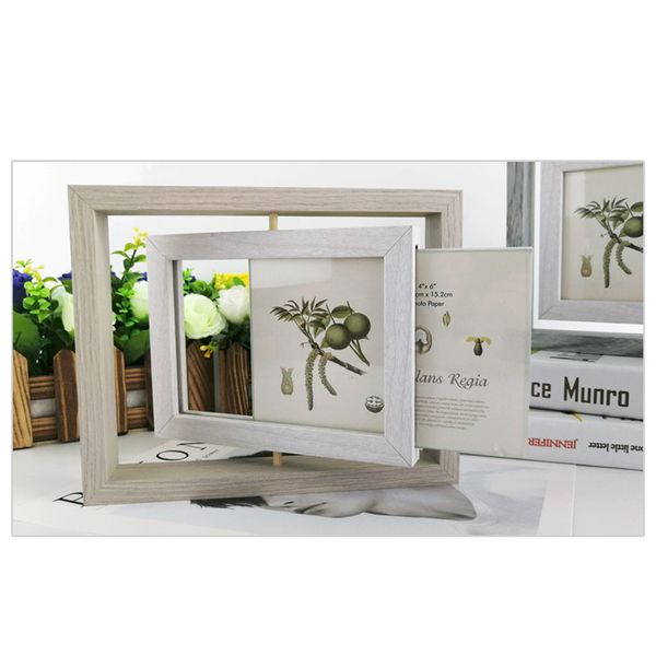 

6 inch wooden p frame american double sided decorative picture frame plant specimen pgraph frame(beige
