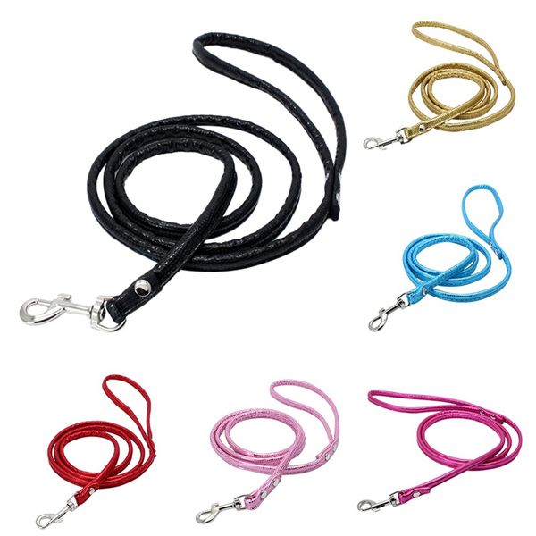 

pu leather dog walking training leash lead serpentine pet puppy walking leashes for for small large dog durable traction rope
