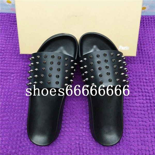 

2019 men sandals fashion women casual red bottom slipper brand male shoe cow leather man genuine leather shoes fdzhlzj, Black;red