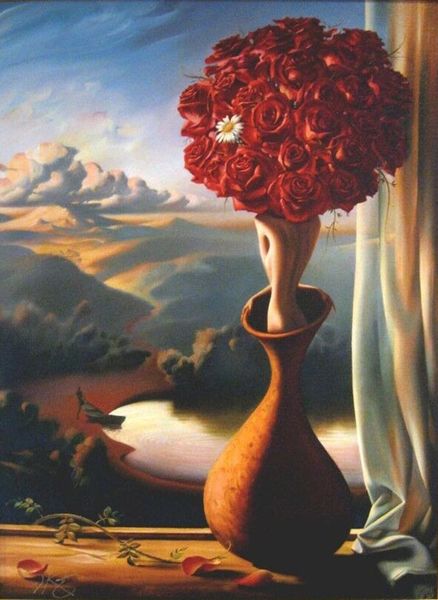 

vladimir kush - rose awaiting home decor handpainted &hd print oil painting on canvas wall art canvas pictures 200805