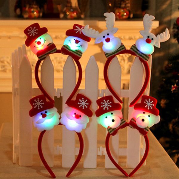 

christmas shiny gift tiara christmas reindeer headband for children new year party decor for home hair accessories