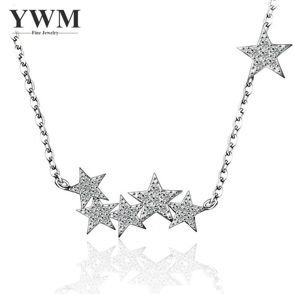 

ywm 925 sterling silver meteor shower necklace jewelry stars statement necklace korean fashion jewelry for women gift