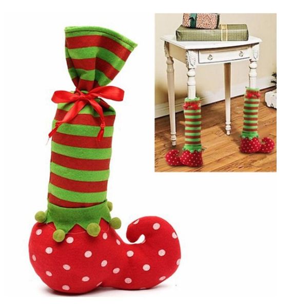 

1pc 2018 table leg chair foot covers xmas party decoration navidad xmas funny christmas table decor new year holiday favor