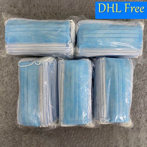 

disposable face masks in stock thick 3-layers masks disposable mask dust breathable earloop face mask comfortable sanitary mask dhl