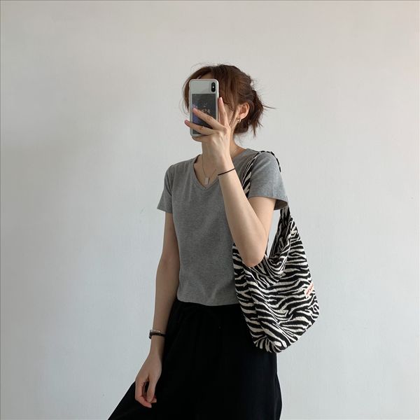 

women's comfortable cotton with small short v-neck women's comfortable cotton with t-shirt small short v-neck t-shirt, White