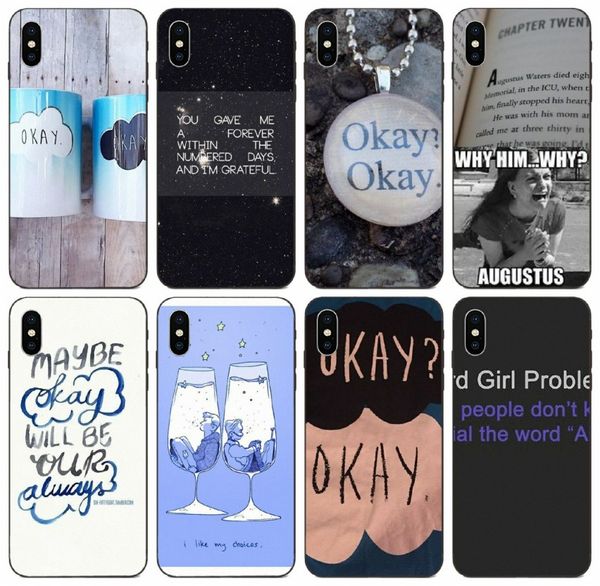 

tongtrade] okay quote fault in our stars case for apple iphone 11 pro max x xs samsung j5 j7 prime honor 8 redmi note 4x case