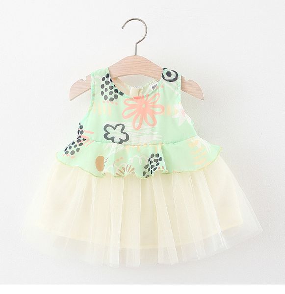 

4 pieces/lot) 2020 summer girl's dress floral 042005, Red;yellow