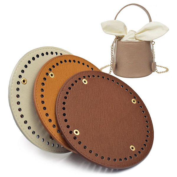 

2pcs 23cm 23*23cm round cross rivet replacement bag handbag tray bottom knitting accessories, Black