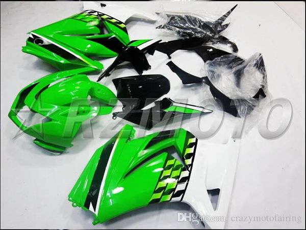 

new injection abs fairings kit fit for kawasaki ninja250 zx250r 2008 2009 2010 2011 2012 ex250 08 09 10 11 12 set custom green white cool