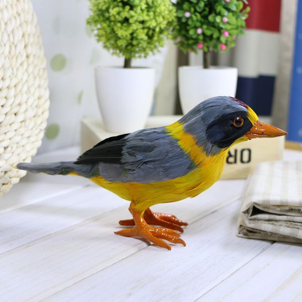 

artificial feather halcyon figurine statue 24.5cm lawn ornaments