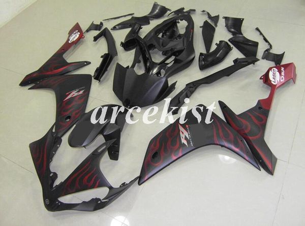 

injection mold new abs motorcycle full fairings kit fit for yamaha yzf-r1 2007 2008 07 08 bodywork set flame red black