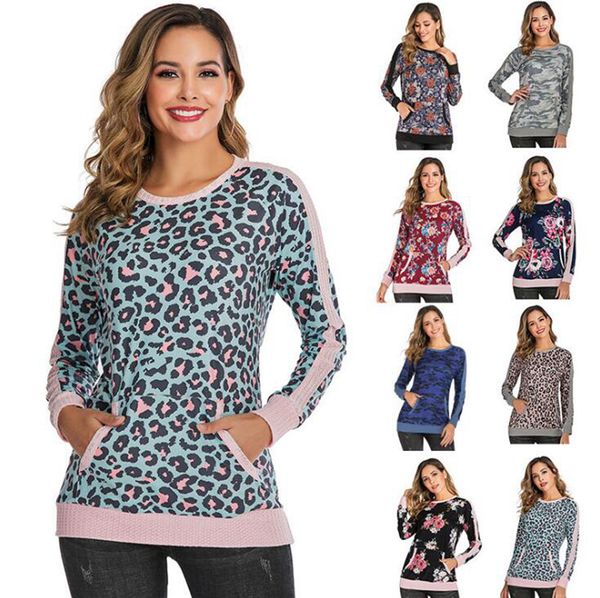 

leopard patchwork hoodie 8 colors women long sleeve autumn pullover casual sweatshirt streetwear shirt hoodie ljjo7131, Black