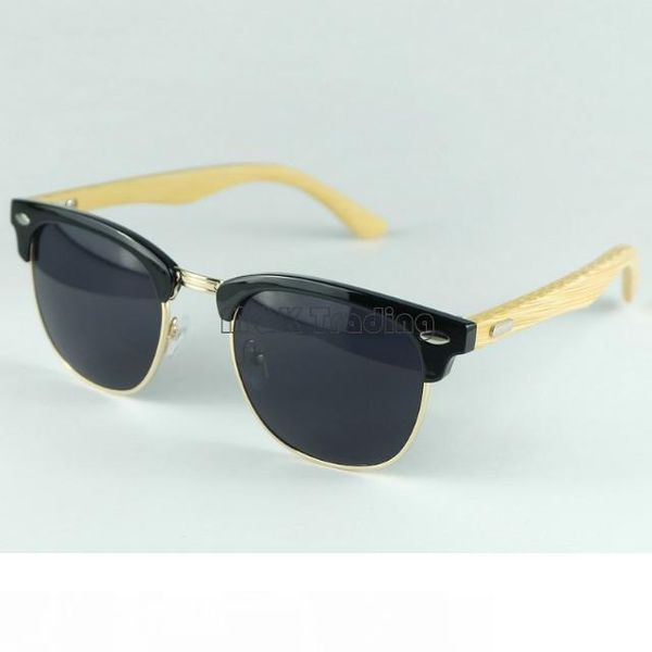 

2018 новые бамбуковые солнцезащитные очки ручной работы натуральные деревянные храмы мужские солнцезащитные очки хорошее качество 4 цвета по, White;black