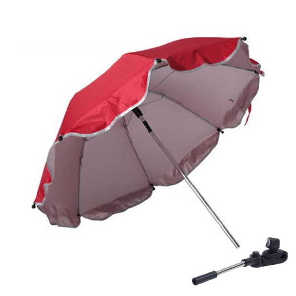 

1 set baby carriage parasol child stroller umbrella silver plastic uv sun protection universal portable umbrella