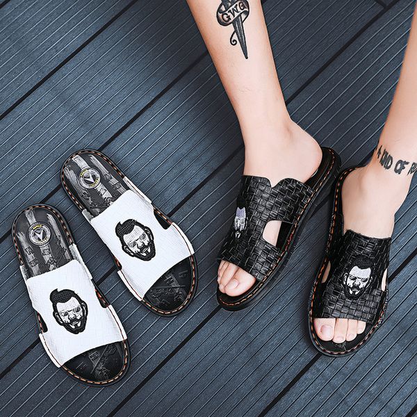 

mens vintage summer sandals non-slip outdoor slipper mens fashion flip flops