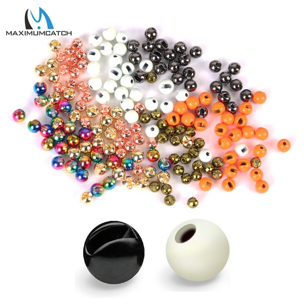 

maximumcatch 25pcs/lot 2.4mm-4.0mm plated slotted tungsten beads nymph tying beads multi color tying materials