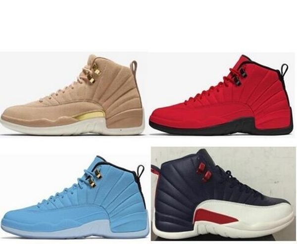 

new vachetta tan 12 wheat suede mens basketball shoes red blue sports 12s athletic sneakers us5.5-13