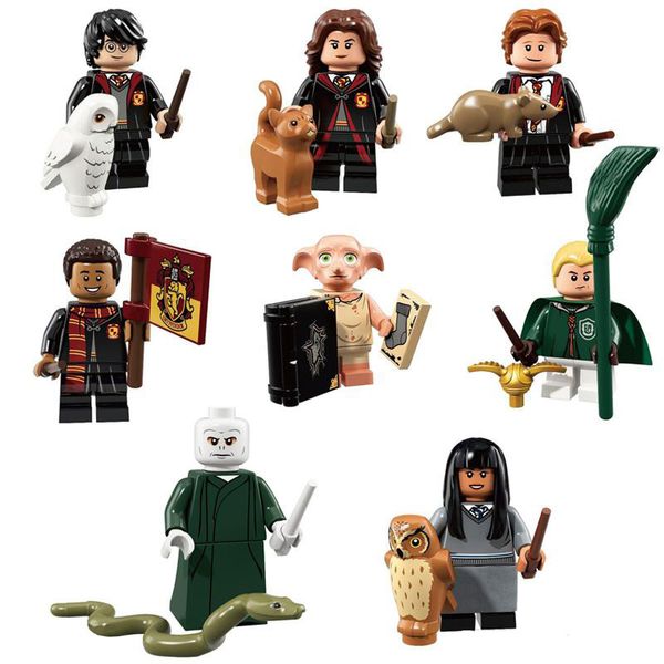 Harry Potter Hermione Granger Ron Weasley Lord Voldemort Dean Thomas Dobby Draco Malfoy Cho Chang Mini Toy Figure Model Building Block Brick