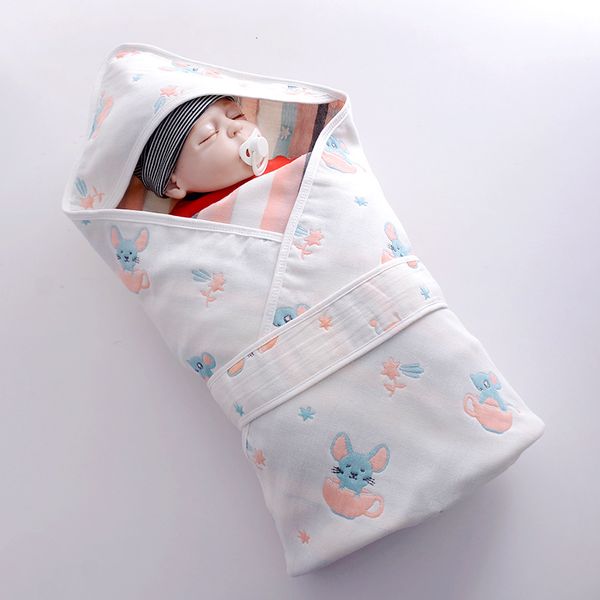 

90*90cm 6 layers gauze baby blankets swaddles newborn soft wrap organic cotton baby bedding bath towel swaddle wrap sleepsack