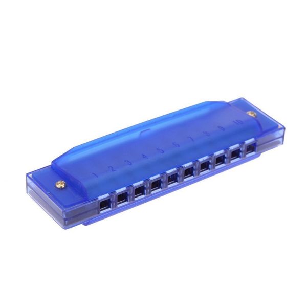 

diatonic harmonica 10 holes blues harp mouth organ key of c reed instrument with case kid musical toy blue