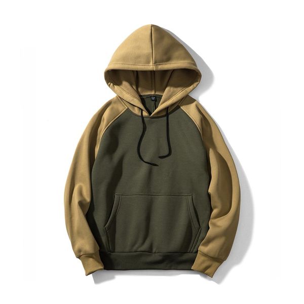 

men casual hoodies warm fleece 2019 autumn solid patchwork male hooded sweatshirt skateboard hip hop street sportswear tracksuit, Black