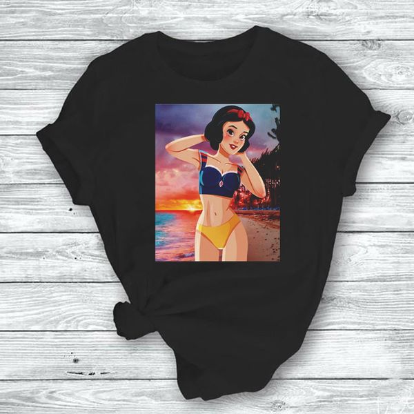 

плавание принцесса футболка футболка мужчины женщины унисекс футболка одежда с коротким рукавом тройник подарки, White