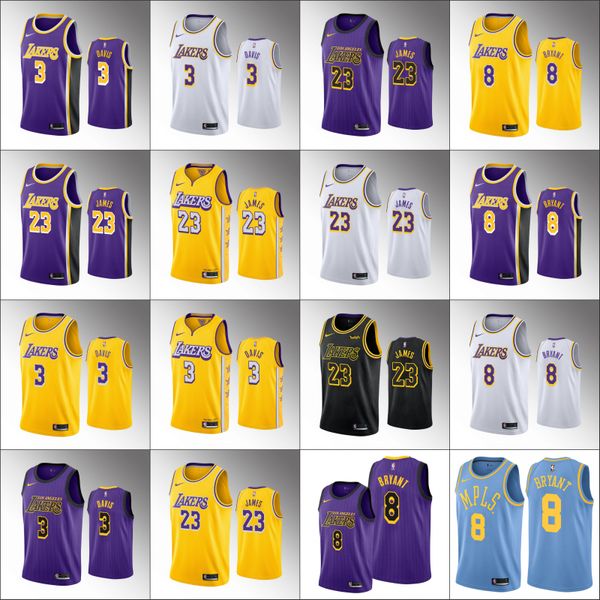 

Мужские футболки Лос Анджелес Лейкерс Коби Брайант Энтони Дэвис Леброн Джеймс НБА 2019-20