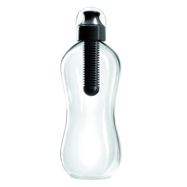 

550ml outdoor water bobble hydration filter bottle filtered drinking, black