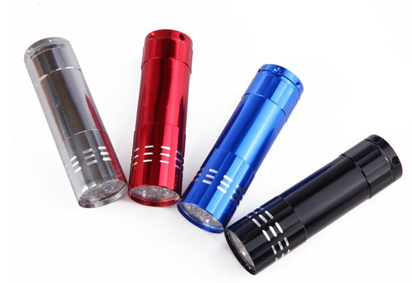 

Price portable 9 cree led uv light fla hlight hiking torchlight aluminium alloy money detecting led uv lamp light with box