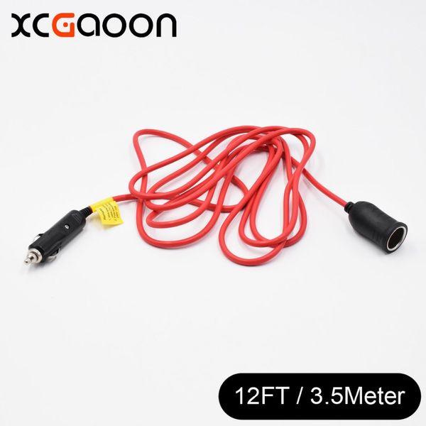 

xcgaoon 3.5meter (12ft) car cigarette lighter splitter female socket plug power adapter connector 180w 15a (max) input 12v 24v