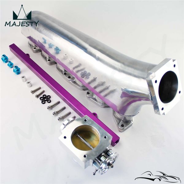 

polished air intake manifold +80mm throttle body for prtrol 4.8l machined