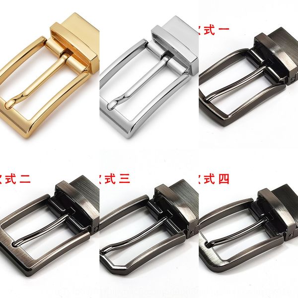 

men's leather head rotary accessory belt pin belt trouser head pin buckle rotary buckle 3.3-3.5cm accessories, Slivery;black