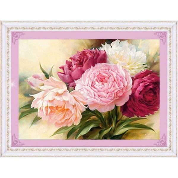 

paintings 40*30cm 5d full diamonds peony flowers embroidery cross stitch kits household handmand diy decoration crafts material package