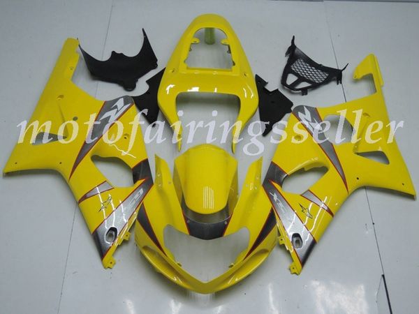 

new abs plastic fairings kit fit for suzuki gsxr1000 2000 2001 2002 gsxr1000 00 01 02 injection mold yellow and silver