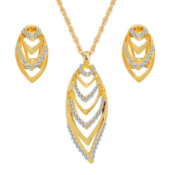 

женщины наборы конструктора ювелирных изделий класса люкс свадебный engagement сделано сплава с кристалл украшение геометрическая для подарк, Silver