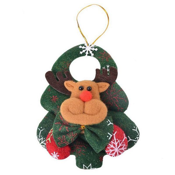 

1pcs santa claus snowman deer bear christmas tree hanging hanger decor for merry christmas party ornament gift toy 10.5*14.5cm