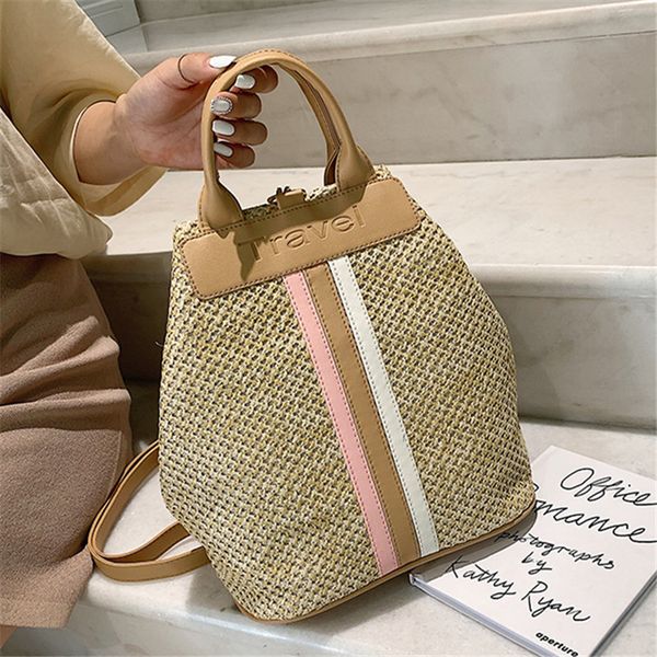 

2020 new bohemia fashion women backpack women shoulder bags large capacity straw girl school bag light ladies travel backpack