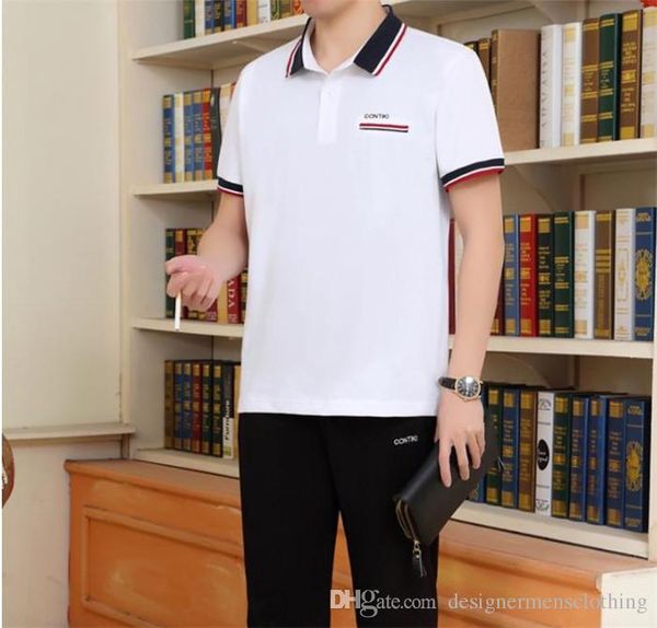 

summer plus size fathers tracksuits lapel neck shorts sleeve casual sprots 2pcs suits fashion old men running suits, Gray