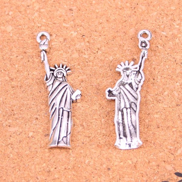 53pcs Charms statua della libertà new york Argento antico placcato pendenti che fanno gioielli fatti a mano in argento tibetano fai da te 49 * 14mm