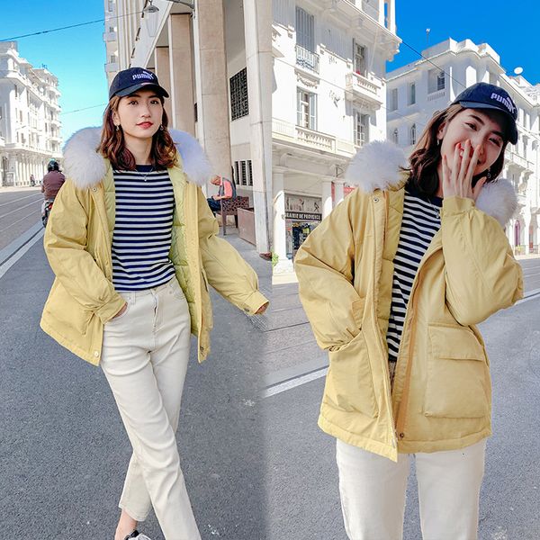 

winter clothes woman 2019 thickening a fairy real cotton down cotton-padded clothes loose coat student cotton-padded jacket, Black